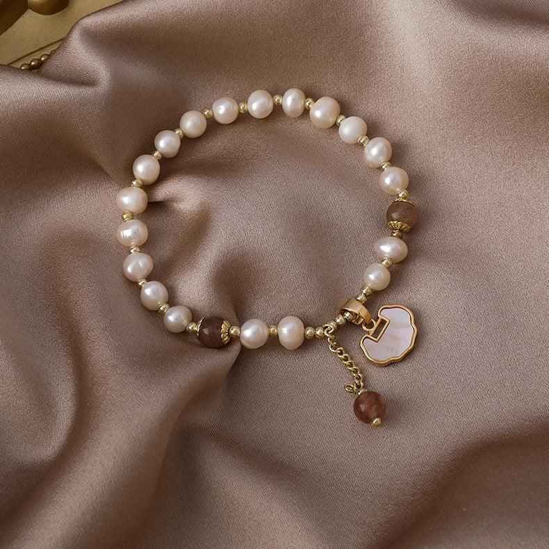 Venta al por mayor estilo chino bloqueo amor corazón perla pulsera con cuentas